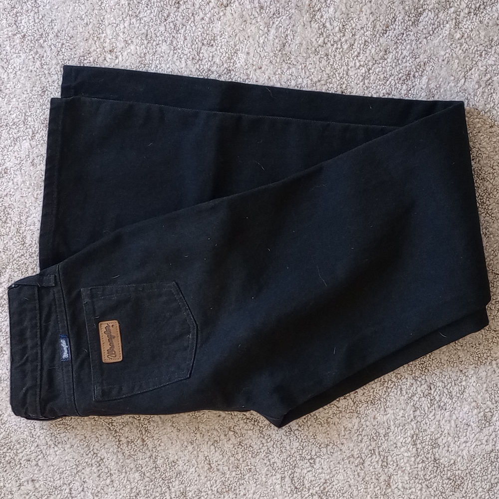 Black Wrangler Boot Cut Jeans 3/4 x36